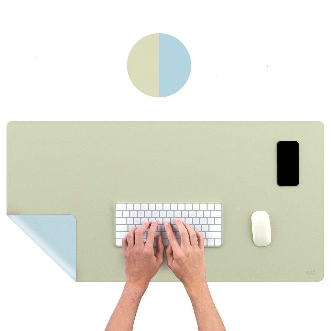 Σουμέν γραφείου( desk pad)  45χ90cm Αδιάβροχο διπλής όψης, light blue/light green, 2-700-02 SAX