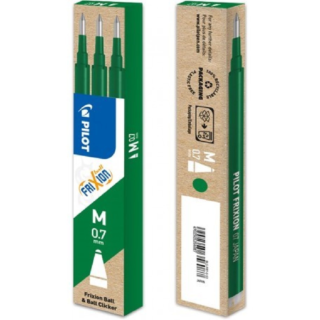 Pilot Frixion Ανταλλακτικό Μελάνι για Στυλό σε Πράσινο χρώμα 0.7mm 3τμχ