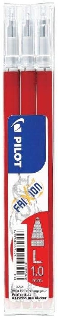 Pilot Frixion Ανταλλακτικό Μελάνι για Στυλό σε Κόκκινο χρώμα 1,0mm 3τμχ