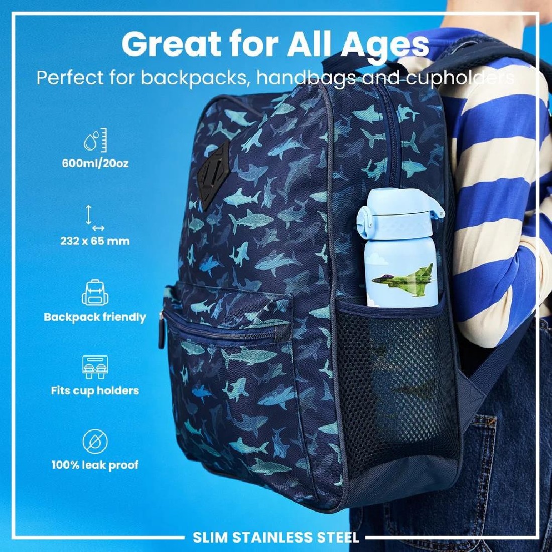 Παγούρι μεταλλικό 600ml Fighter Jets ION8