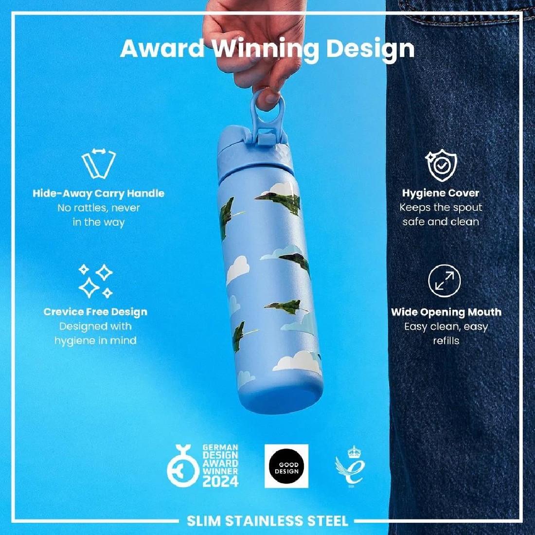 Παγούρι μεταλλικό 600ml Fighter Jets ION8