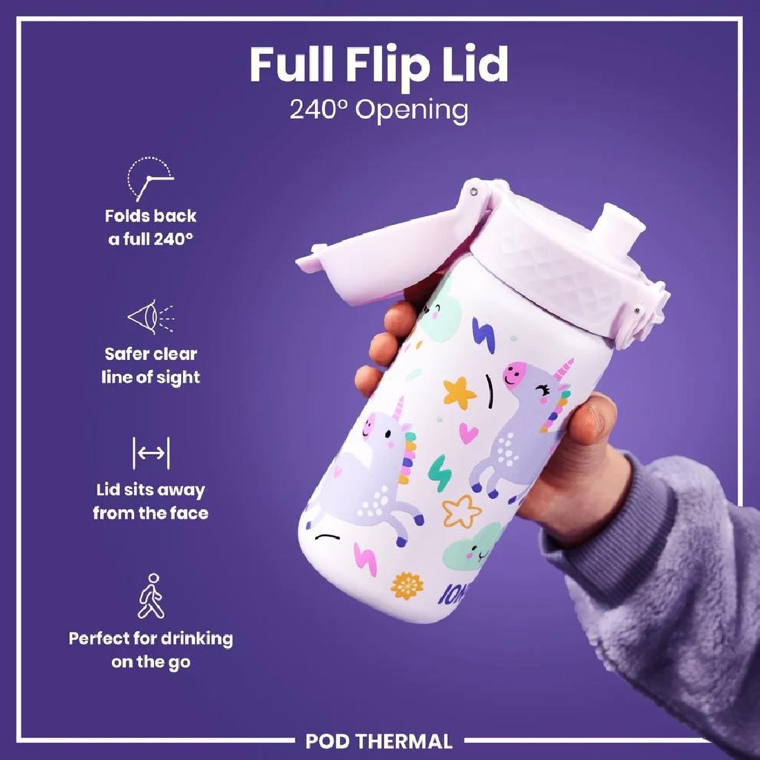 Παγούρι Μεταλλικό Θερμός 320ml Unicorns ION8