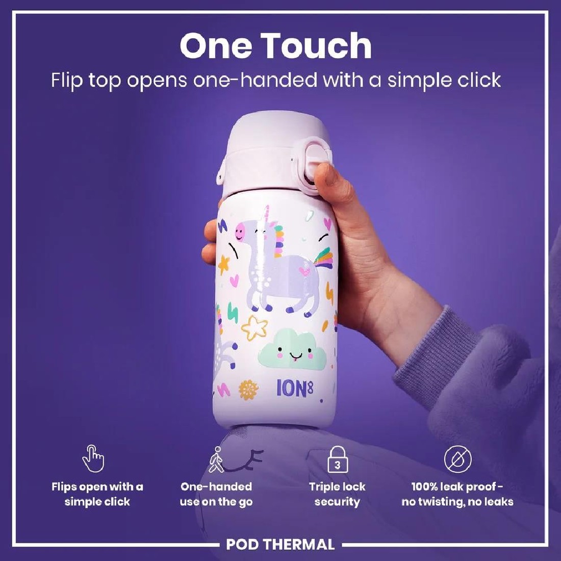 Παγούρι Μεταλλικό Θερμός 320ml Unicorns ION8