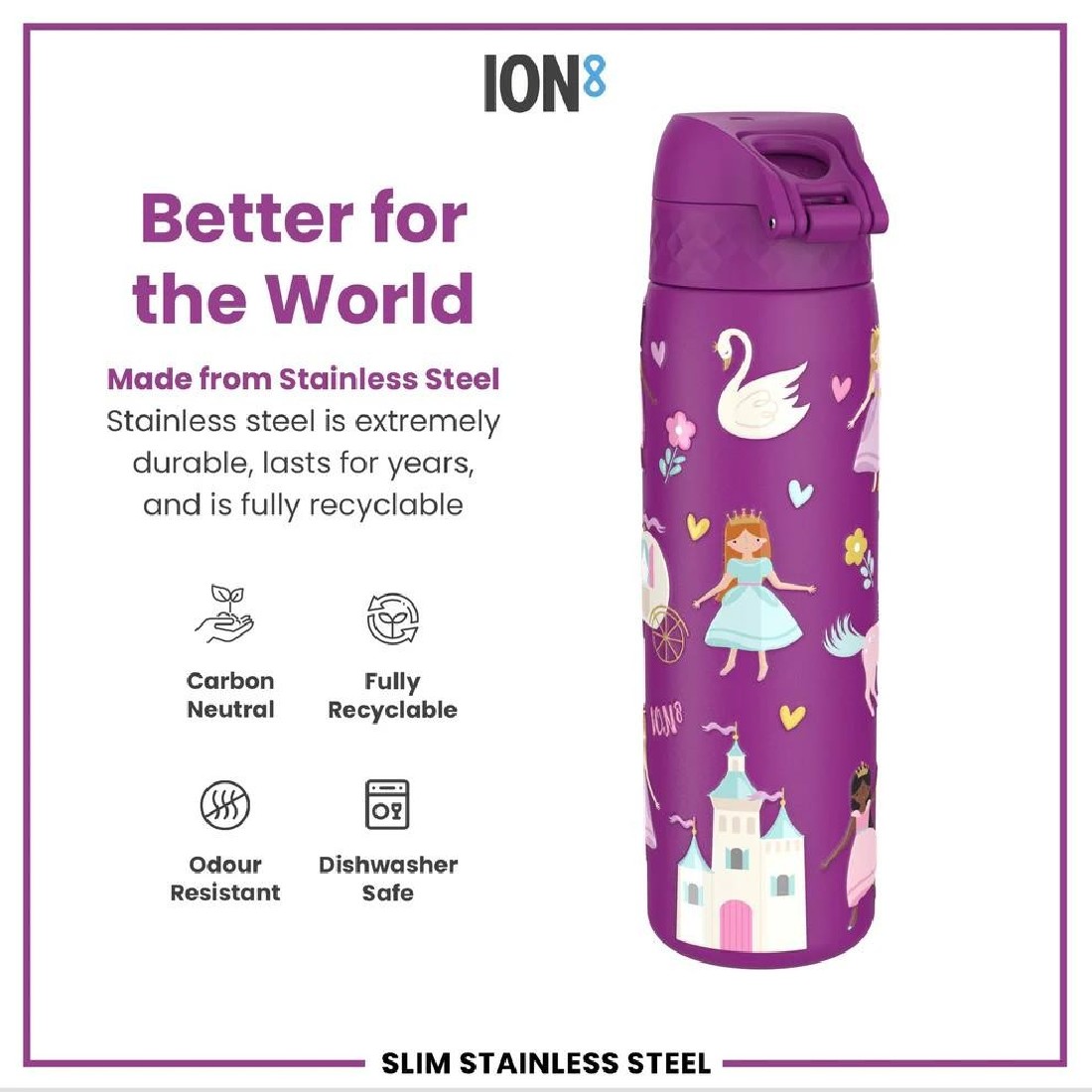 Παγούρι Μεταλλικό Θερμός 500ml Princess ION8