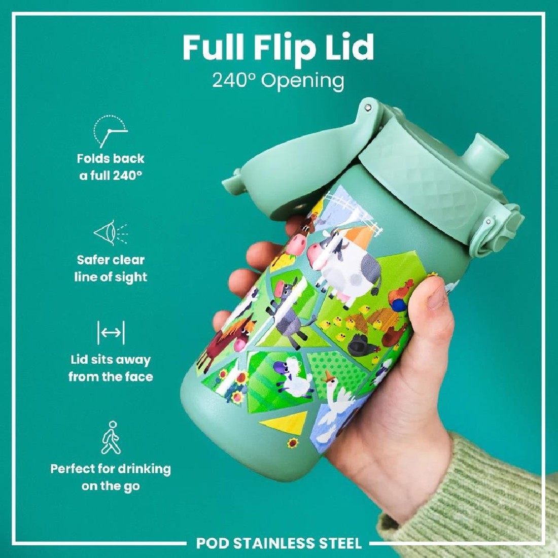 Παγούρι μεταλλικό 400ml Farming Animals ION8