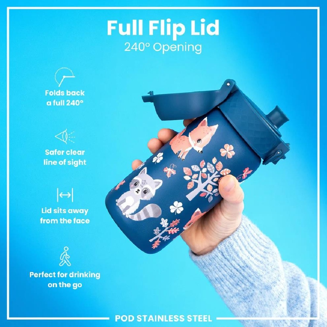 Παγούρι μεταλλικό 400ml Forest Animals ION8