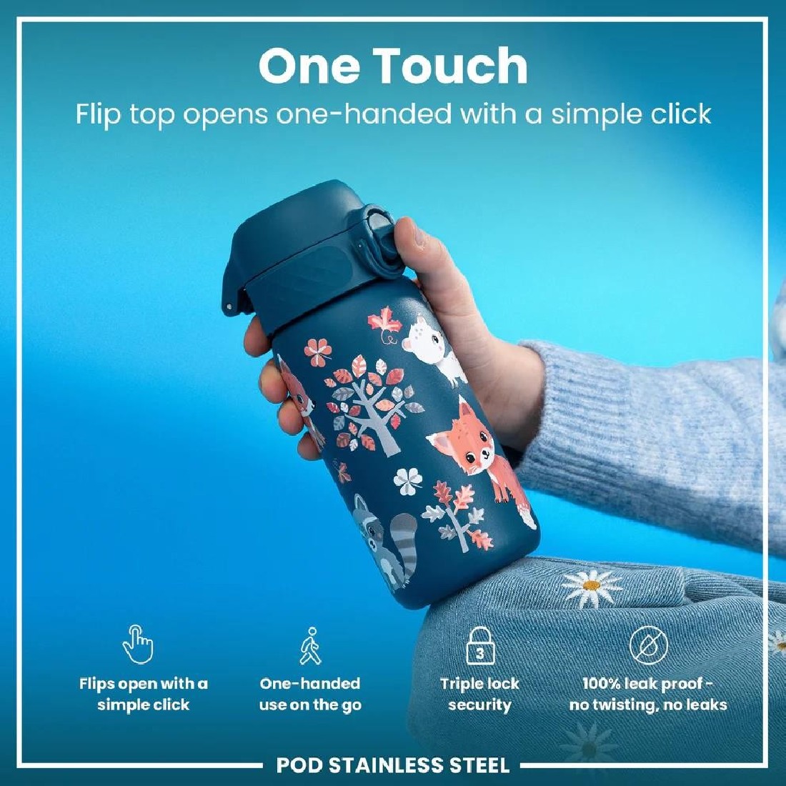 Παγούρι μεταλλικό 400ml Forest Animals ION8