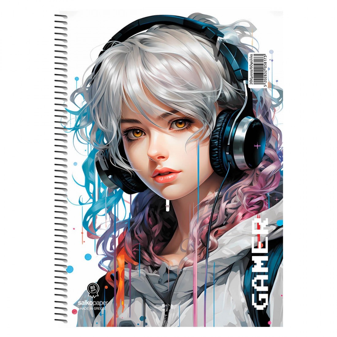 Τετράδιο σπιράλ Gamer 21x29 2 θεμάτων 60φ Salko