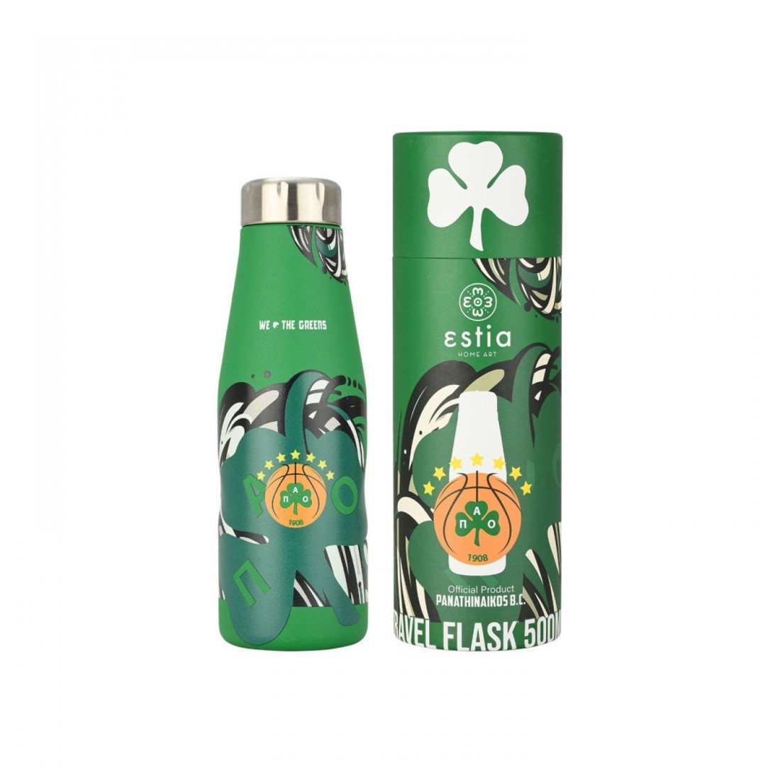 Travel Flask 500ml Panathinaikos B.C. Edition We The Greens 27186 Estia Home Art