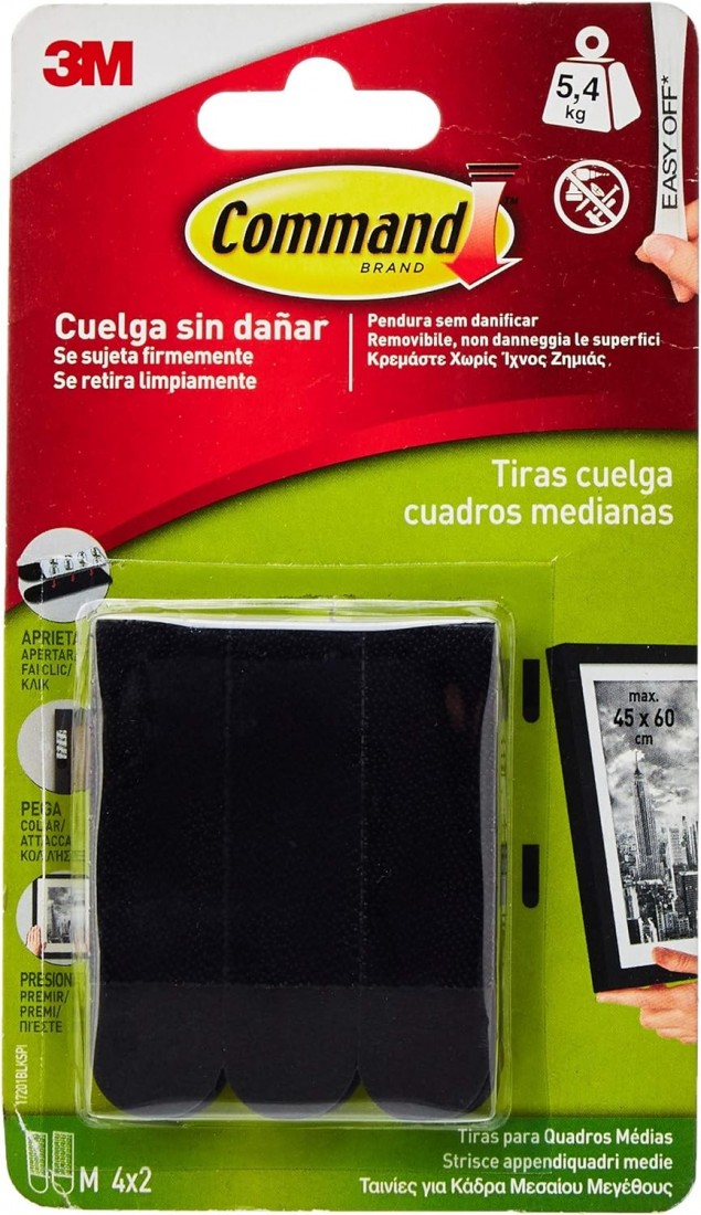 Ταινίες Command 17201 black 5.4 Kg 8τεμ. 3M
