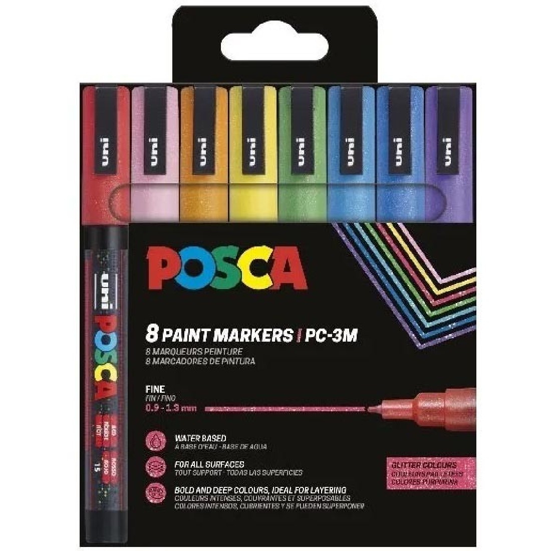 POSCA Σετ 8 Μαρκαδόροι PC-3M Sparkling Colours