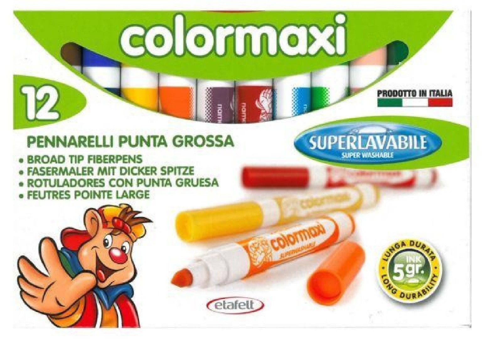 Μαρκαδόροι χοντροί 12 τεμάχια Fibracolor