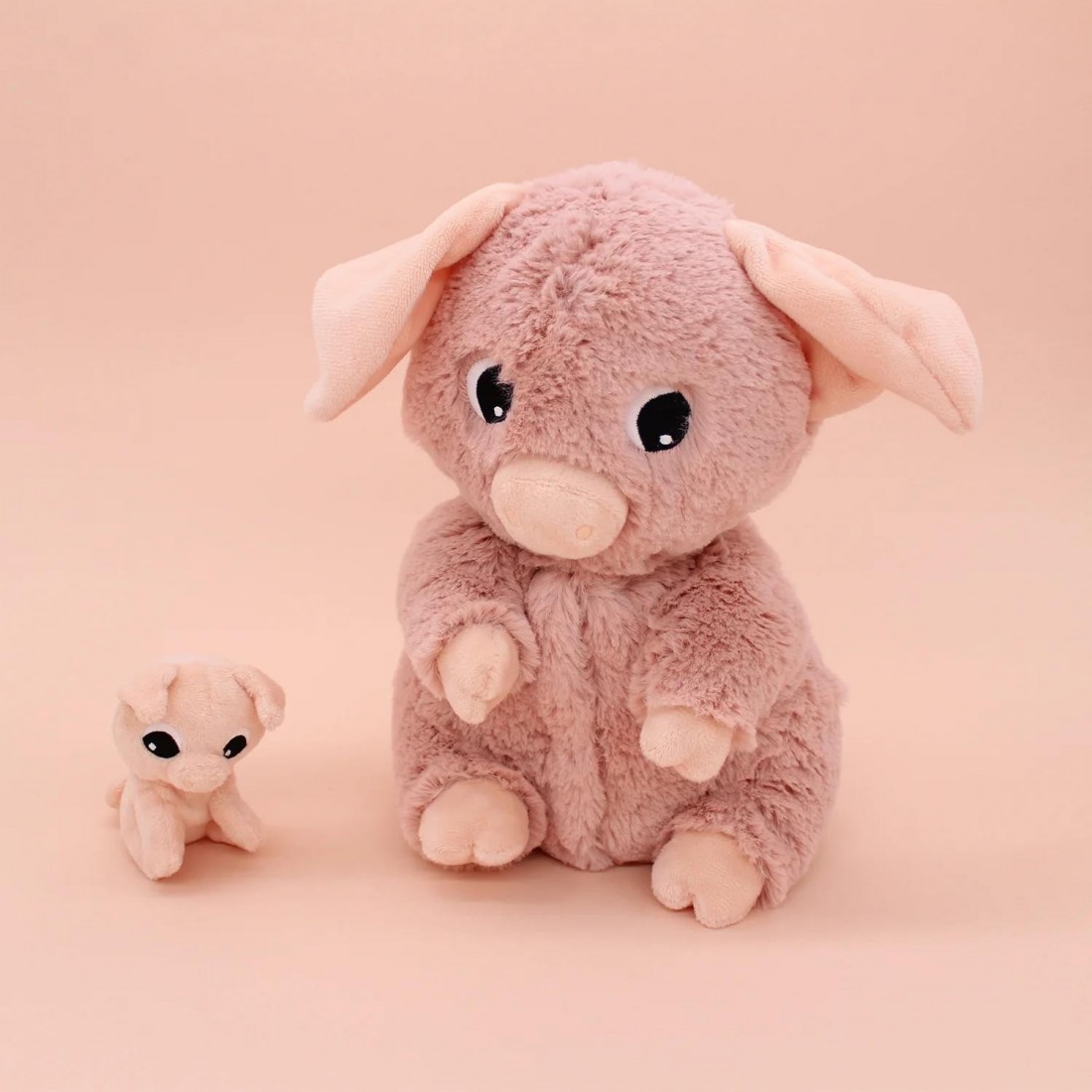 Barbekiou pig soft toy mom and her pink baby Les Ptipotos 76020 Les Deglingos.
