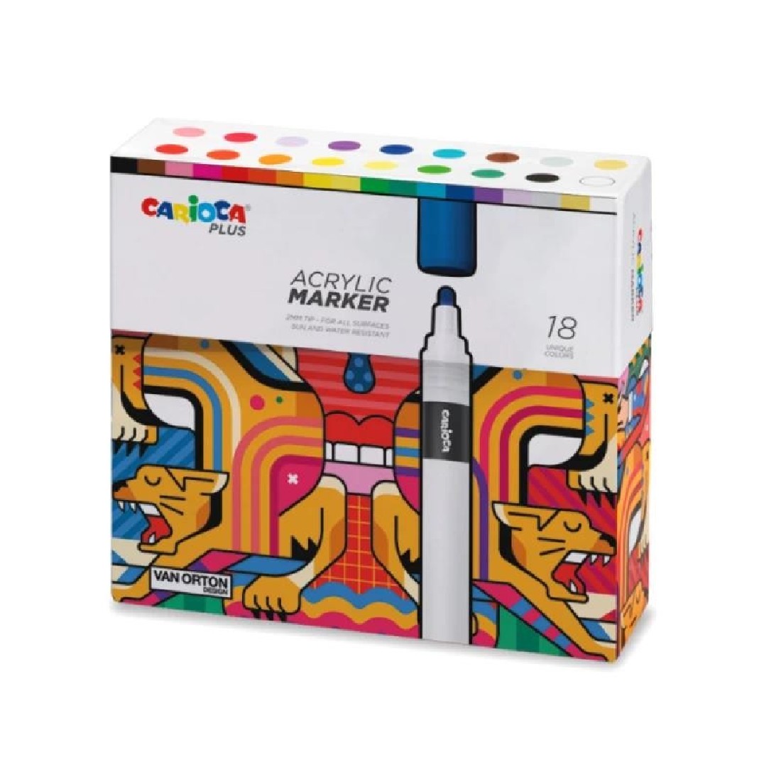 Mαρκαδόροι Acrylic 18τεμ 2mm Carioca