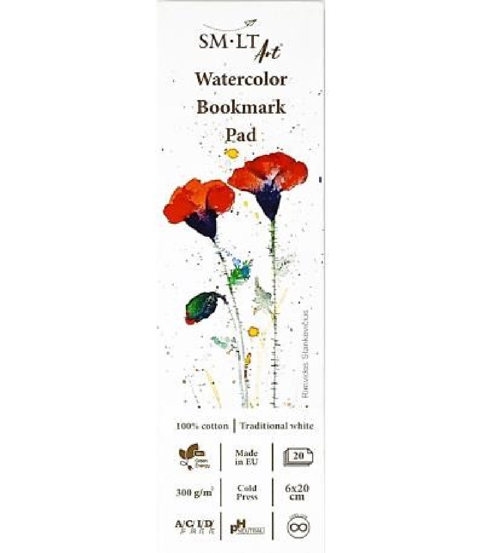 SM-LT Art Watercolour Bookmark Pad 300gm 6x20cm 20  Sheets