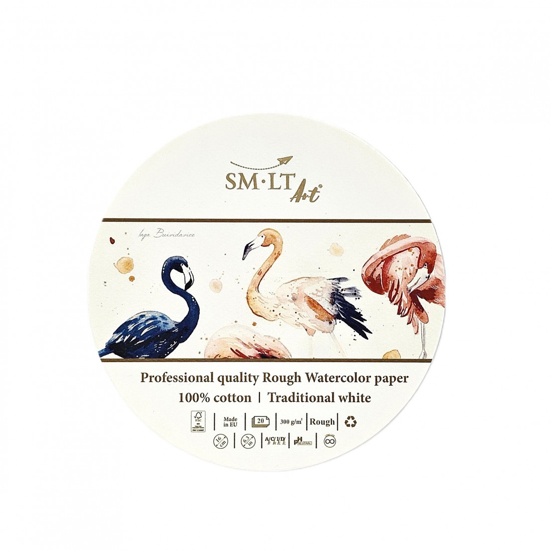SM-LT ART Round Watercolor Pad 300gr, 20 sheets, 16cm