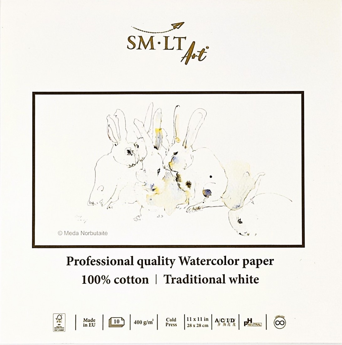 SM-LT ART Professional Quality Watercolorl Paper 28x28cm 10sh 400g/m2