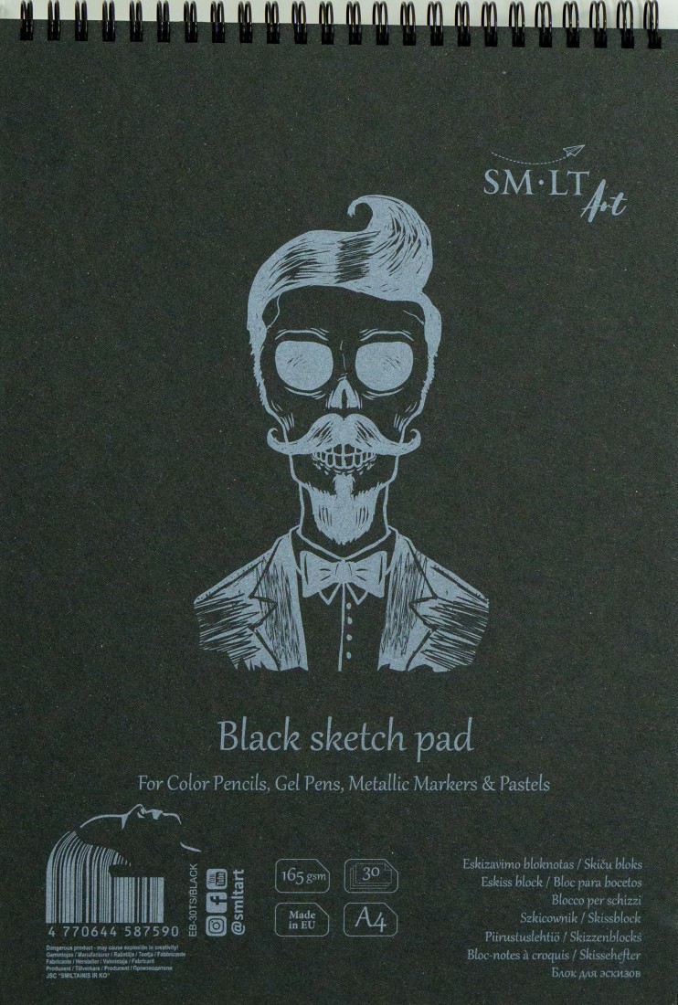 SM-LT ART Black Sketch Pad A4 30sh 165gsm