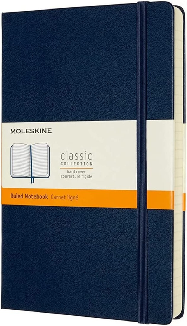 Moleskine Notebook Ruled Expanded Version Large 13x21 Sapphire Blue Hard Cover
