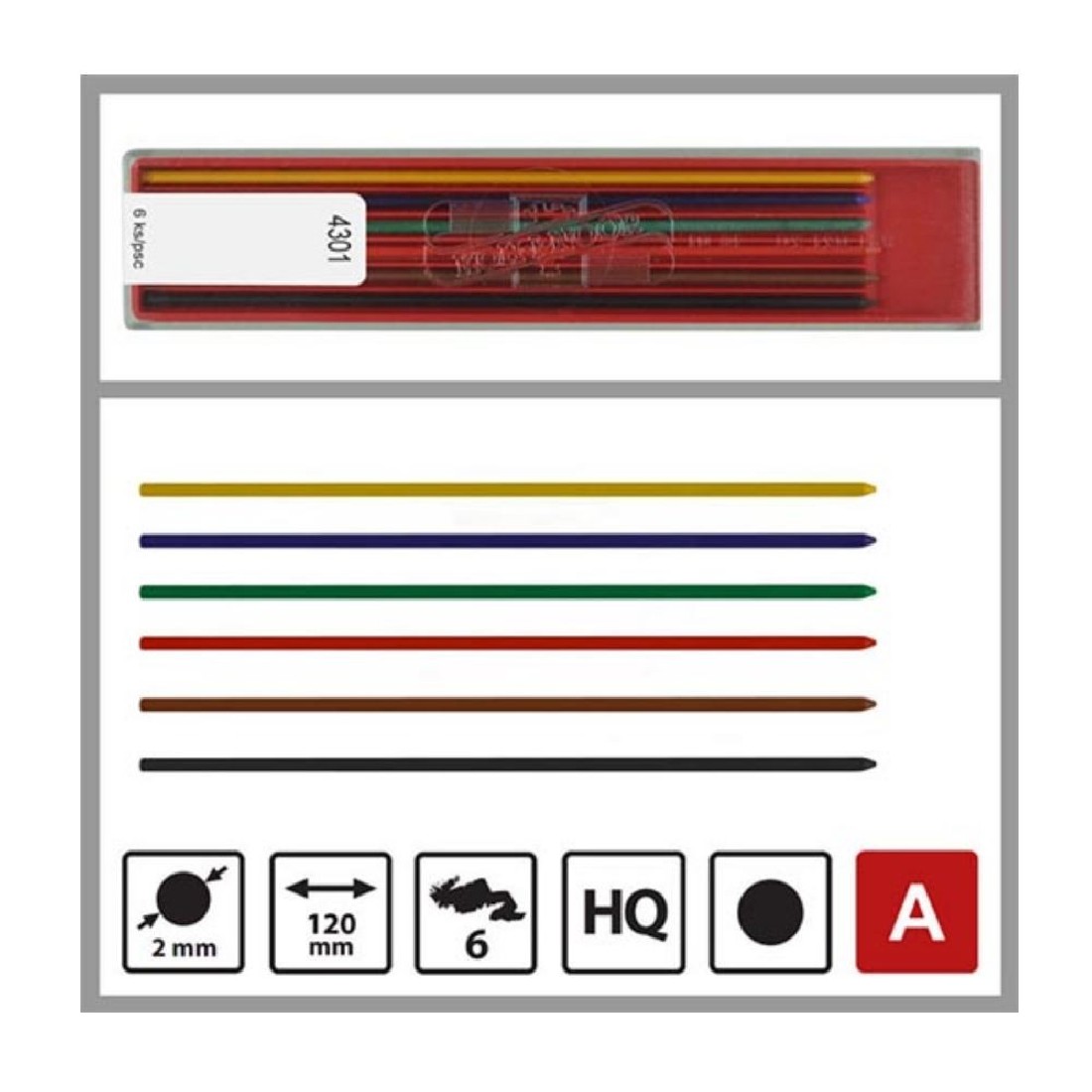 Μύτες χρωματιστές 2mm, 6 τεμ 4301  ΚΟΗ-Ι-NOOR