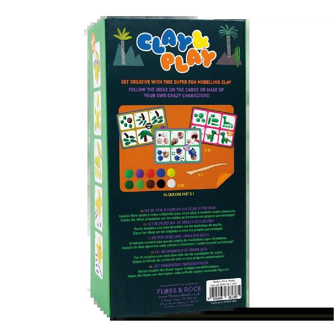 Κατασκευή με πηλό Clay & Play Dinosaur 50P6138 Floss & Rock