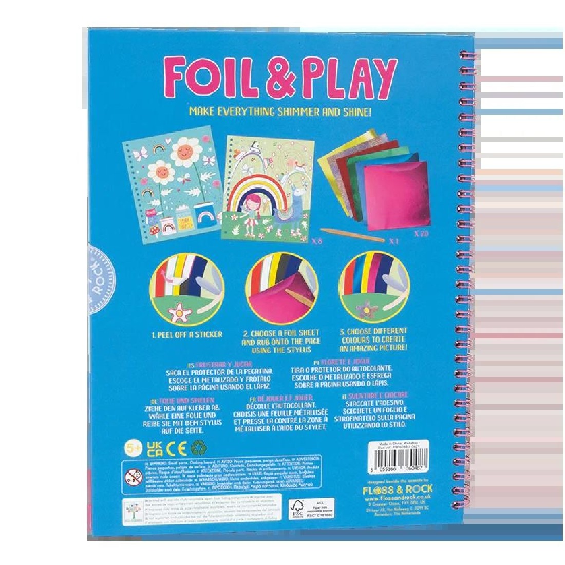 Μπλοκ χειροτεχνείας Foil & Play Rainbow Fairy 49P6048 Floss & Rock
