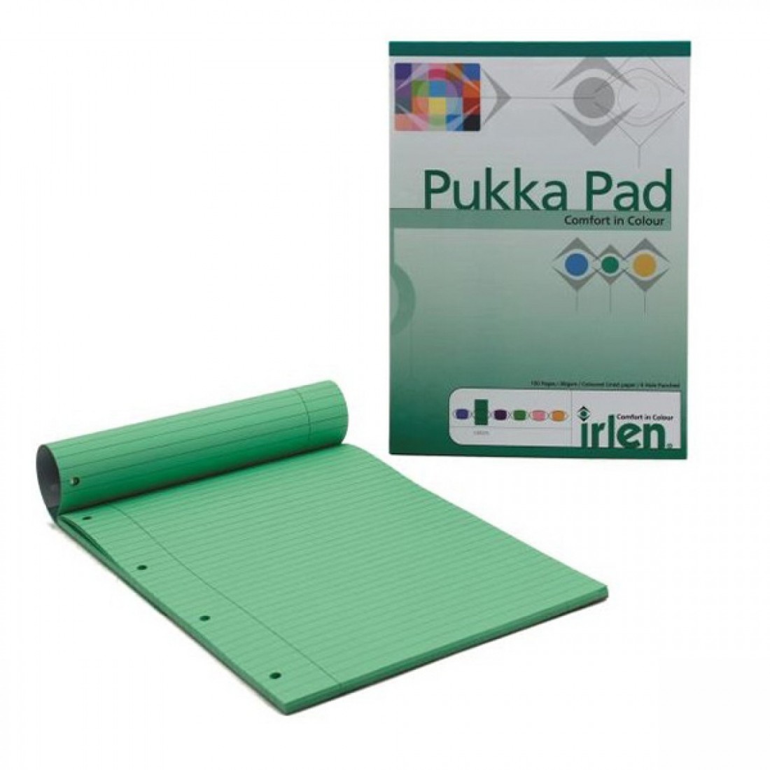 Μπλόκ σημειώσεων με τρύπες Α4 Πράσινο 100 φύλλα Pukka  Pad