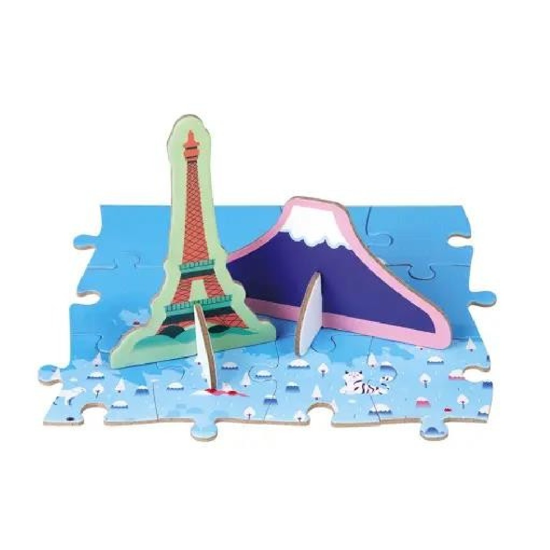 Εκπαιδευτικό puzzle με χάρτινες φιγούρες Αξιοθέατα J02677 Janod