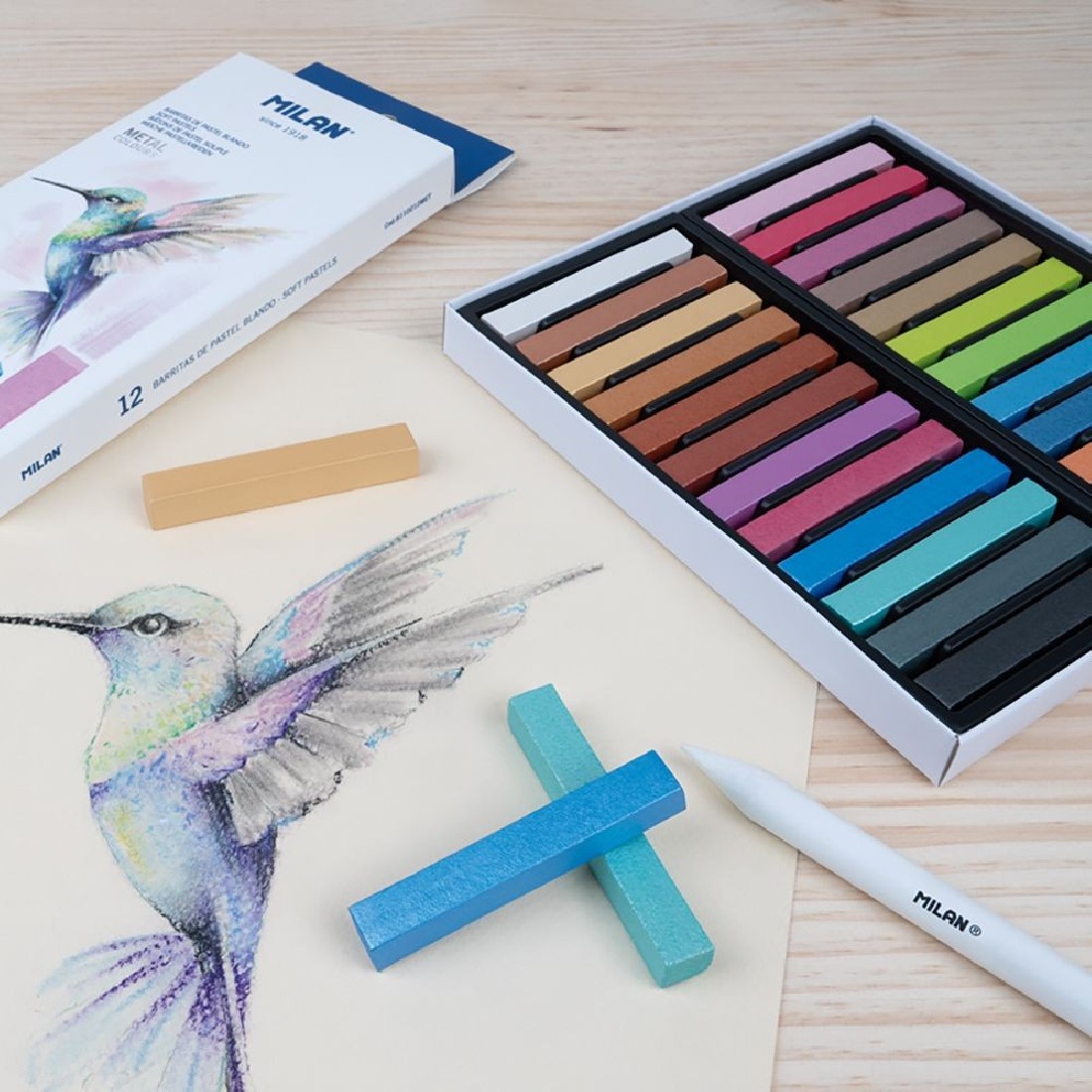 Ξηρά Παστέλ Metal Colours 12 Τεμάχια 6110212MET Milan