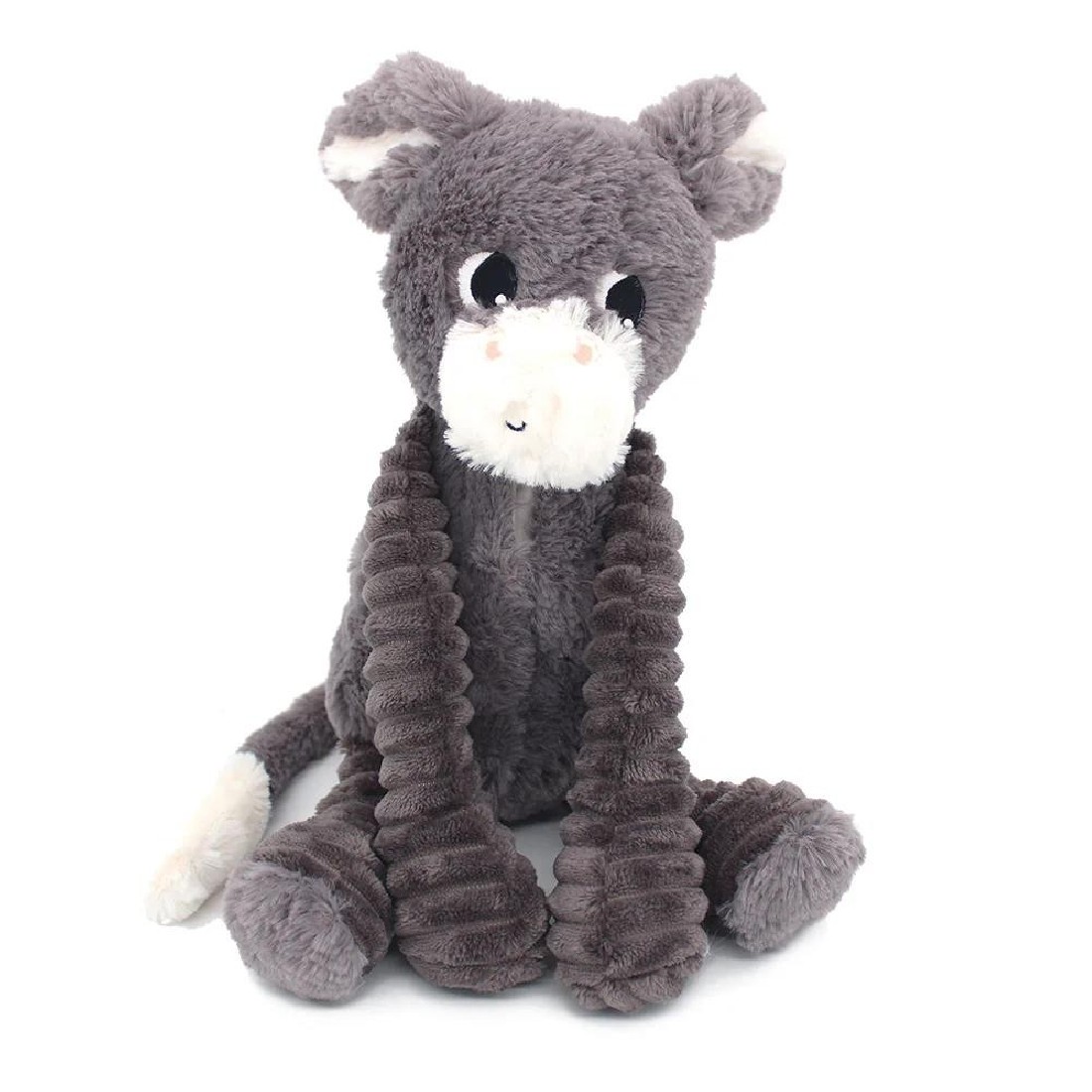 Poitou donkey soft toy mom and her grey baby Les Ptipotos 76030 Les Deglingos.