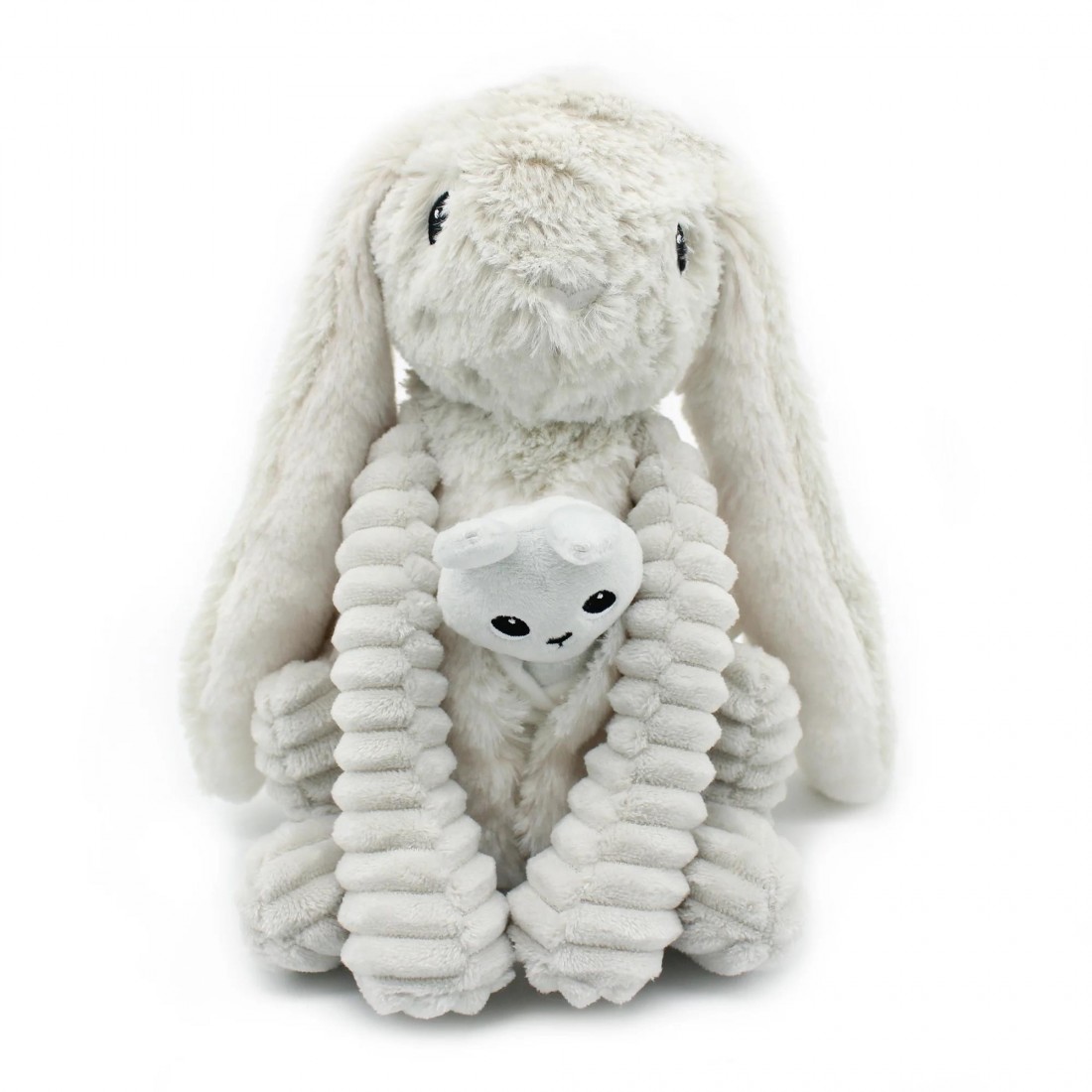 Toudou the rabbit plush toy grey mum and baby Les Ptipotos 74003 Les Deglingos.