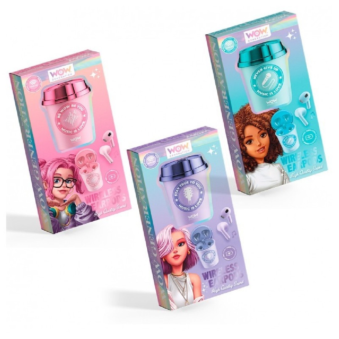 Wireless Earpods Pink 88754 Wow Generation