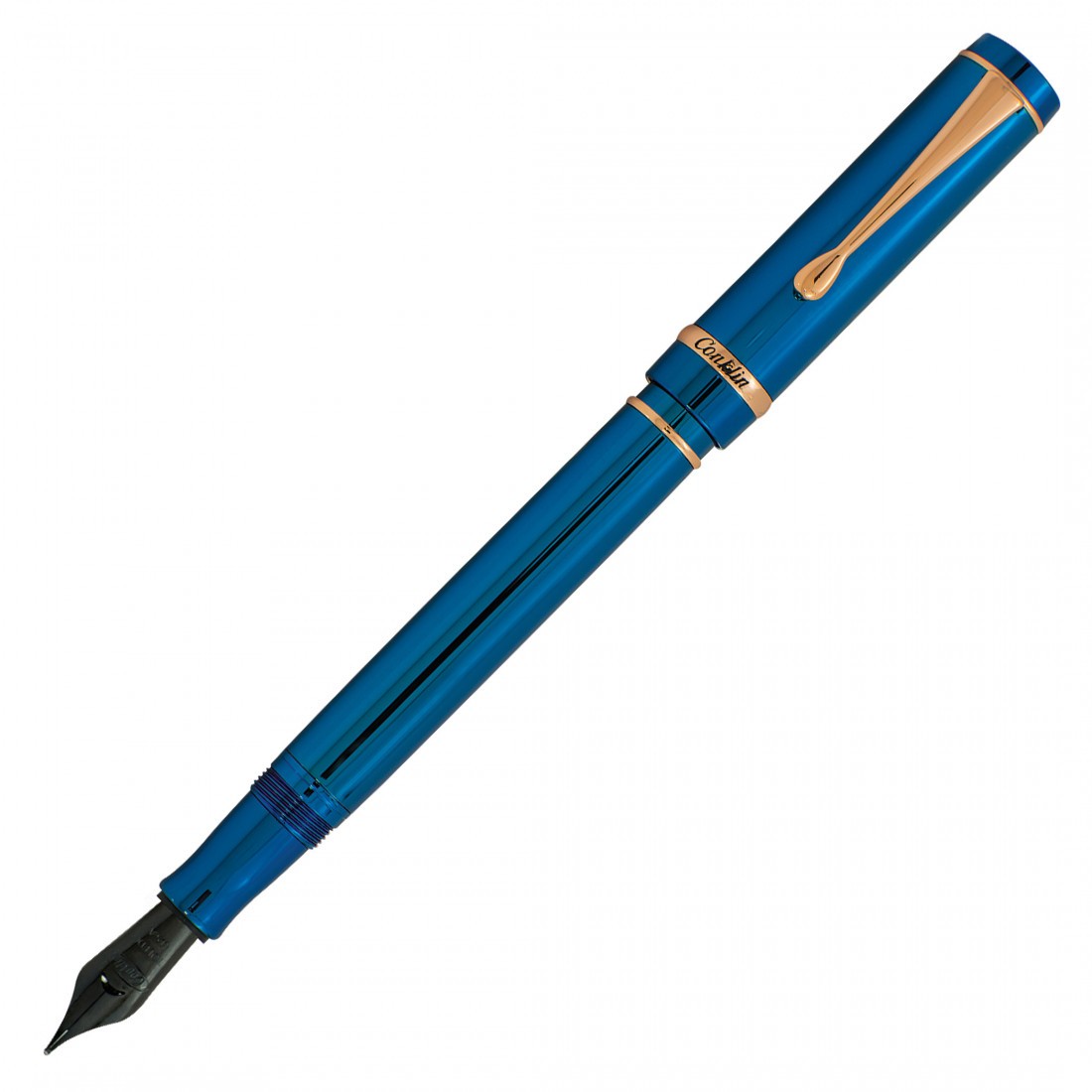 CONKLIN DURAGRAPH METAL PVD BLUE FOUNTAIN PEN