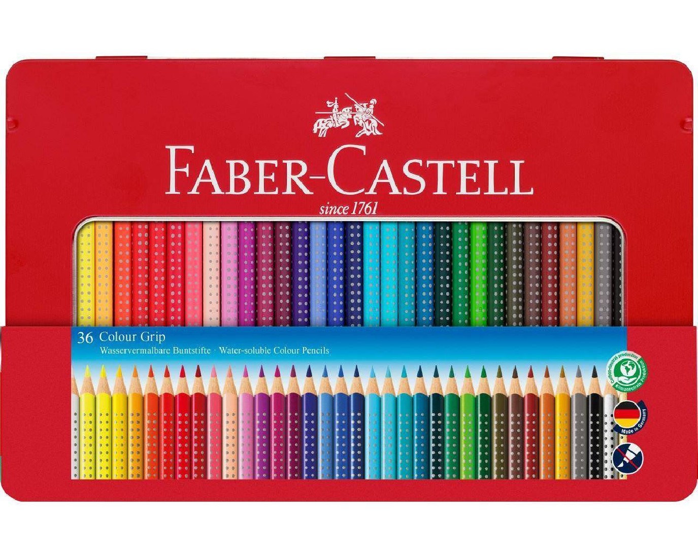 Faber Castell Colour Grip colour pencil, tin of 36 112435