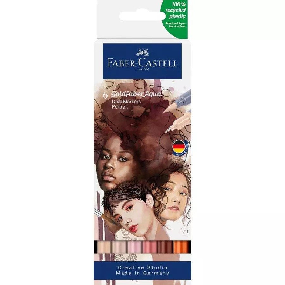 Faber Castell Goldfaber Aqua Dual Marker, wallet of 6, Portrait 164523