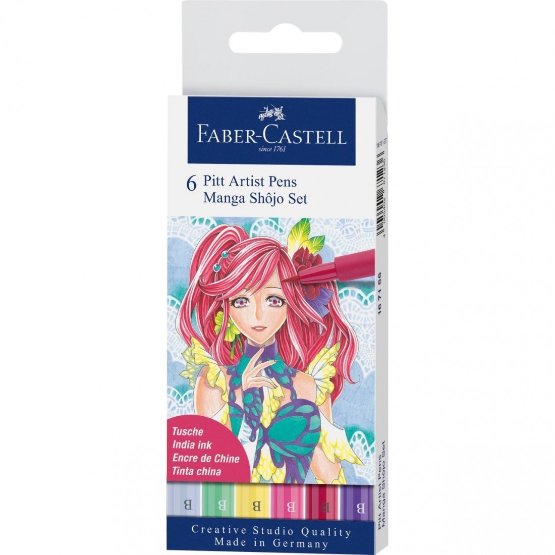 Faber Castell Pitt Artist Pens Manga Shojo Set - Wallet of 6 167155