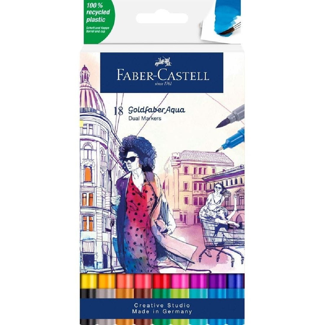 Faber Castell Goldfaber Aqua Dual Marker wallet of 18, 164618