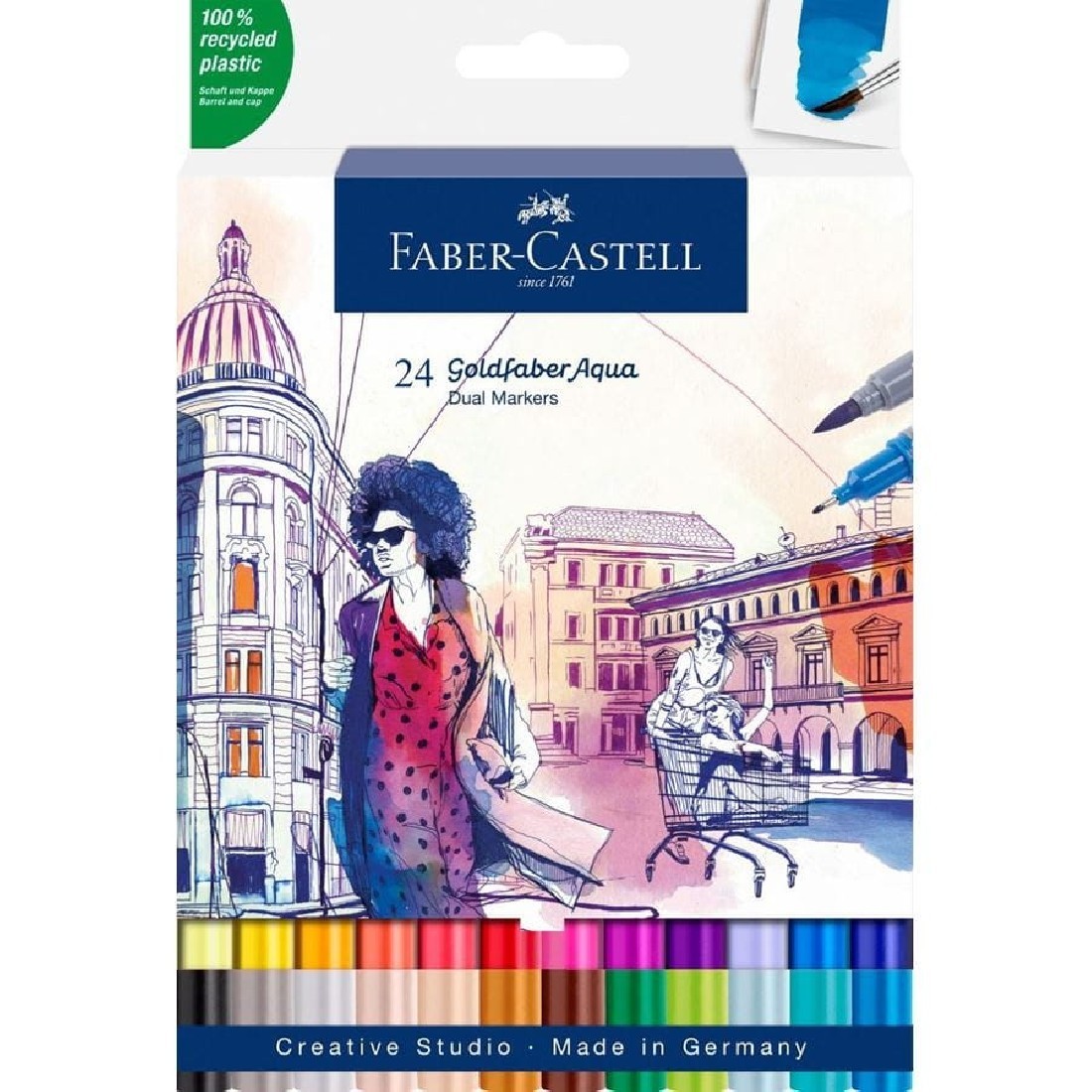 Faber Castell Goldfaber Aqua Dual Marker wallet of 24, 164624.