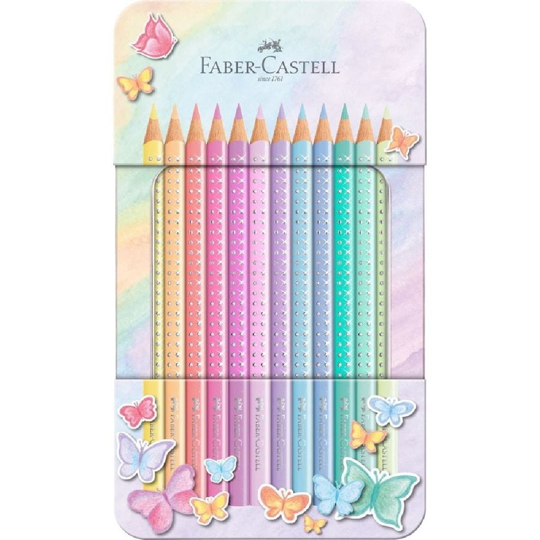 Faber Castell Coloured pencils Sparkle tin of 12 colours, 201910