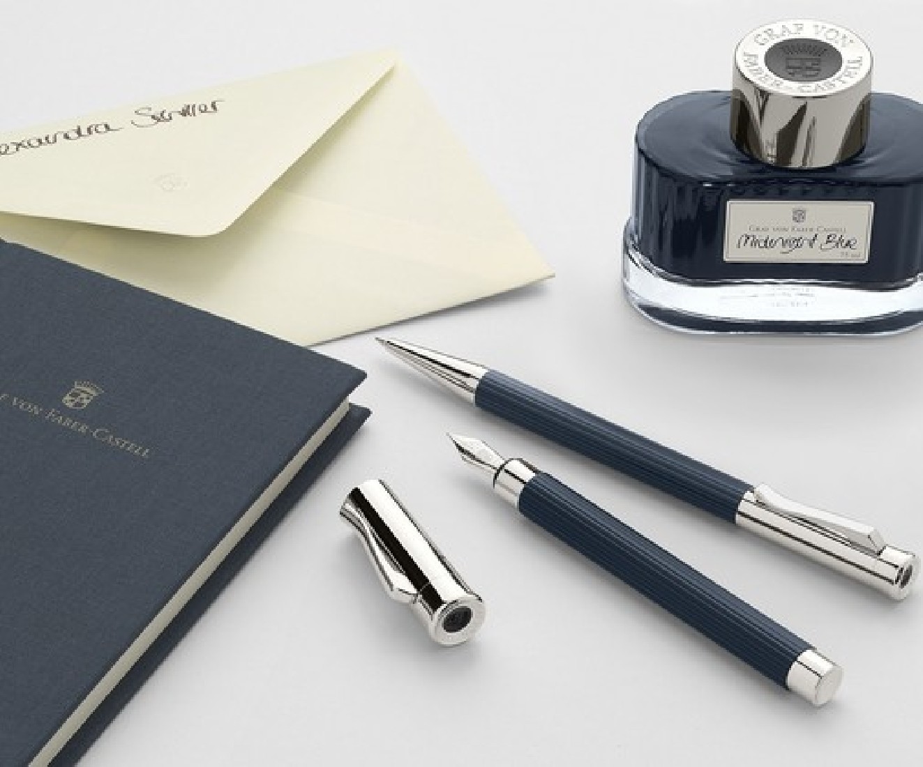 Graf von Faber Castell Midnight Blue 141007 Fountain Pen Ink 75ml