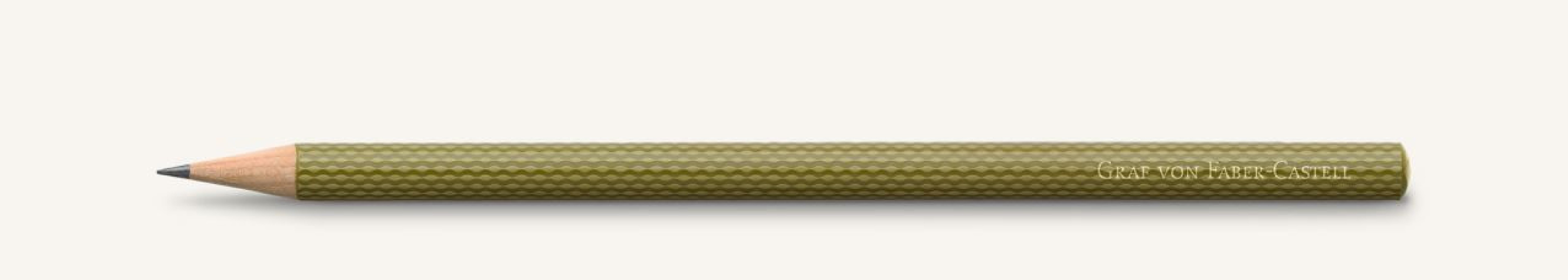 Graf Von Faber Castell 3 graphite pencils Guilloche, Olive Green 118627