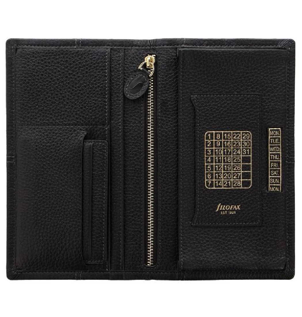 Classic Stitch Soft Travel Wallet Black Filofax