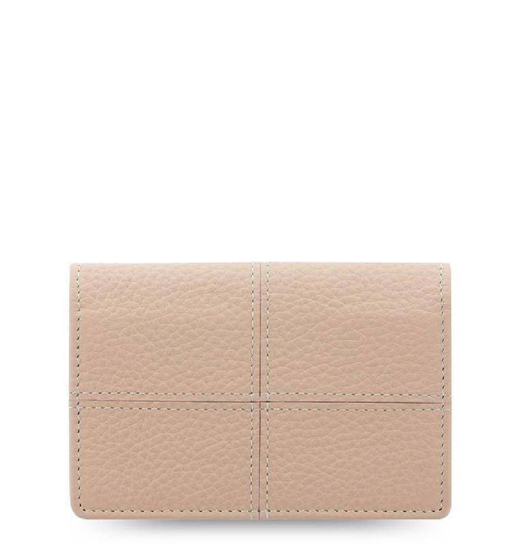 Classic Stitch Soft Business Card Holder Peach Filofax