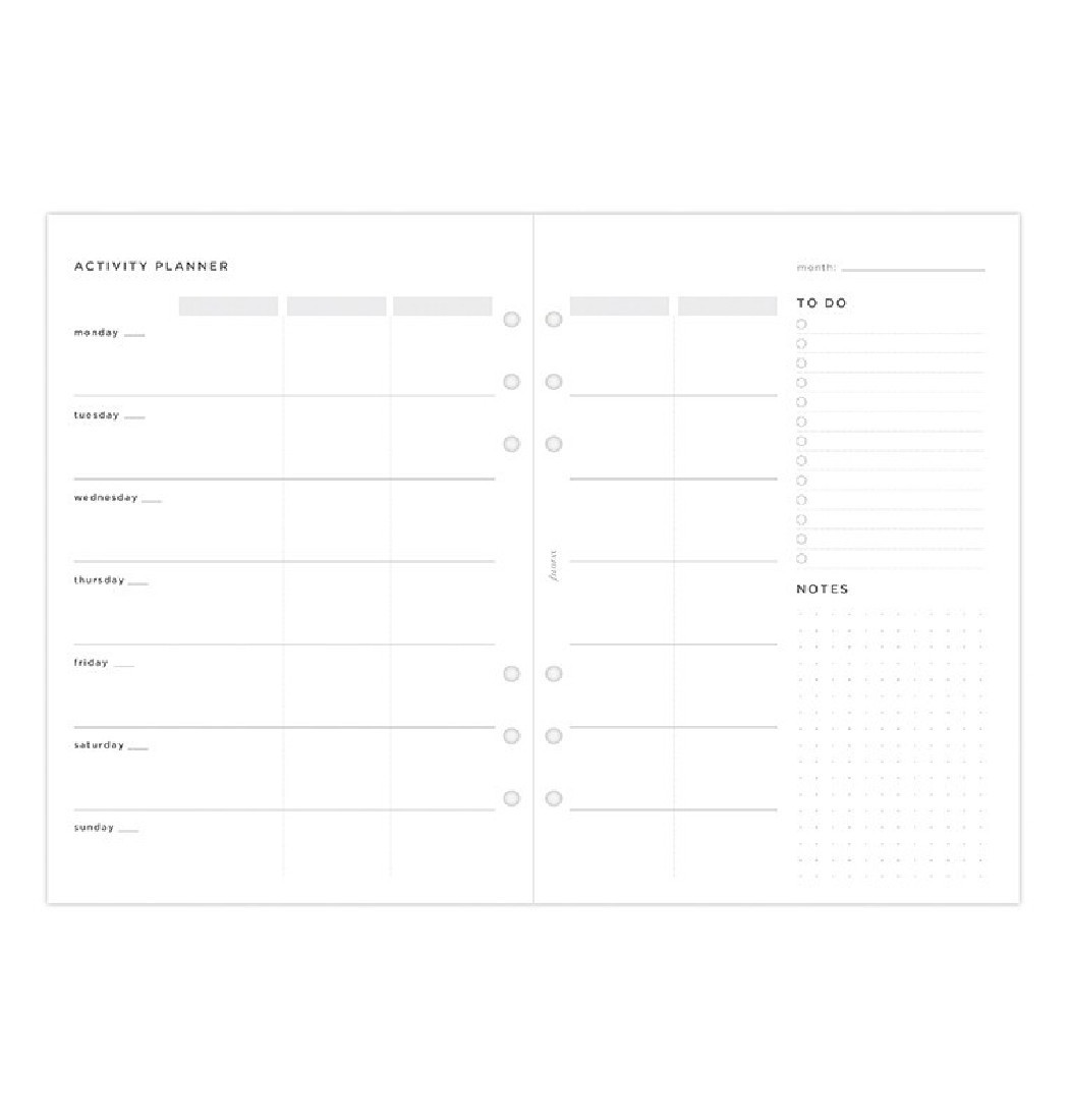 Filofax Refill A5 Organiser Activity Planner 132848