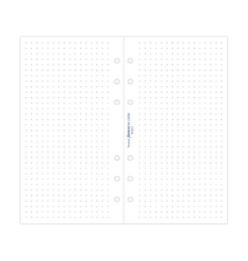 Filofax refill personal white dotted paper 132680.