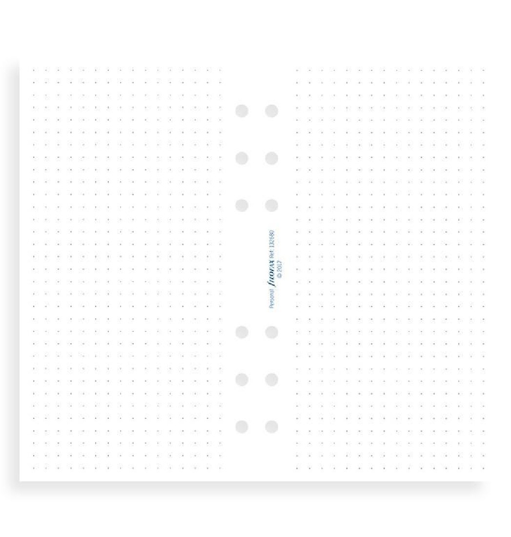 Filofax refill personal white dotted paper 132680.
