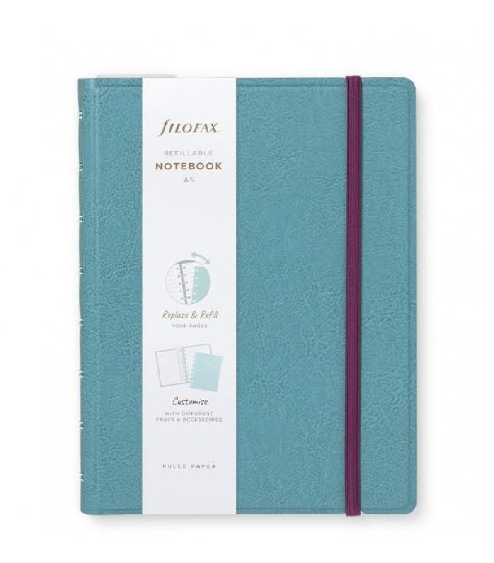 Filofax Notebook Refillable Ruled A5 Neutrals Teal, 179522