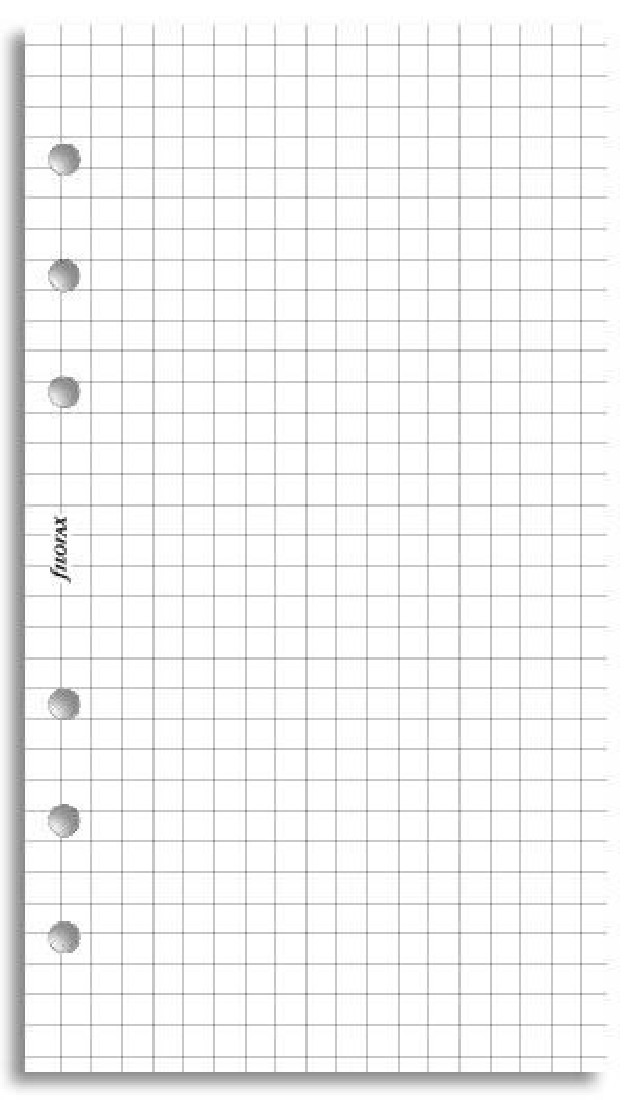 Refill Personal white quadrille notepaper 132905 Filofax