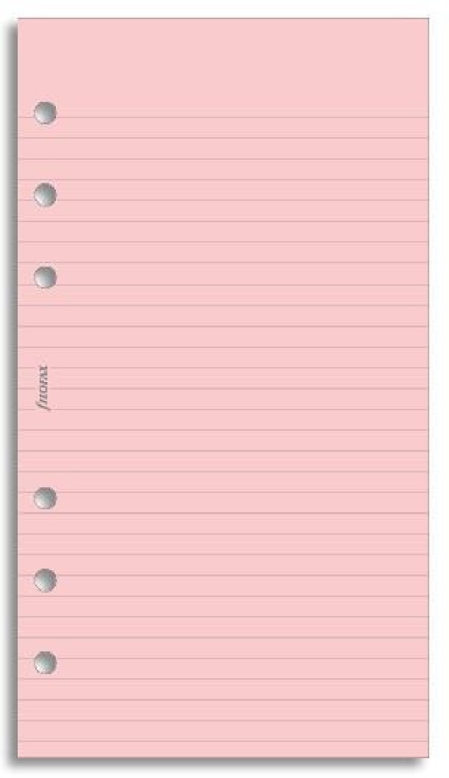 Filofax Refill Personal Pink Ruled Notepaper 133007