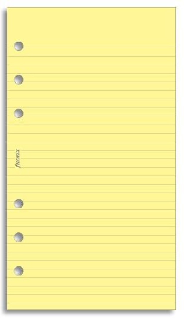 Refill Personal Yellow Ruled Notepaper 133010 Filofax